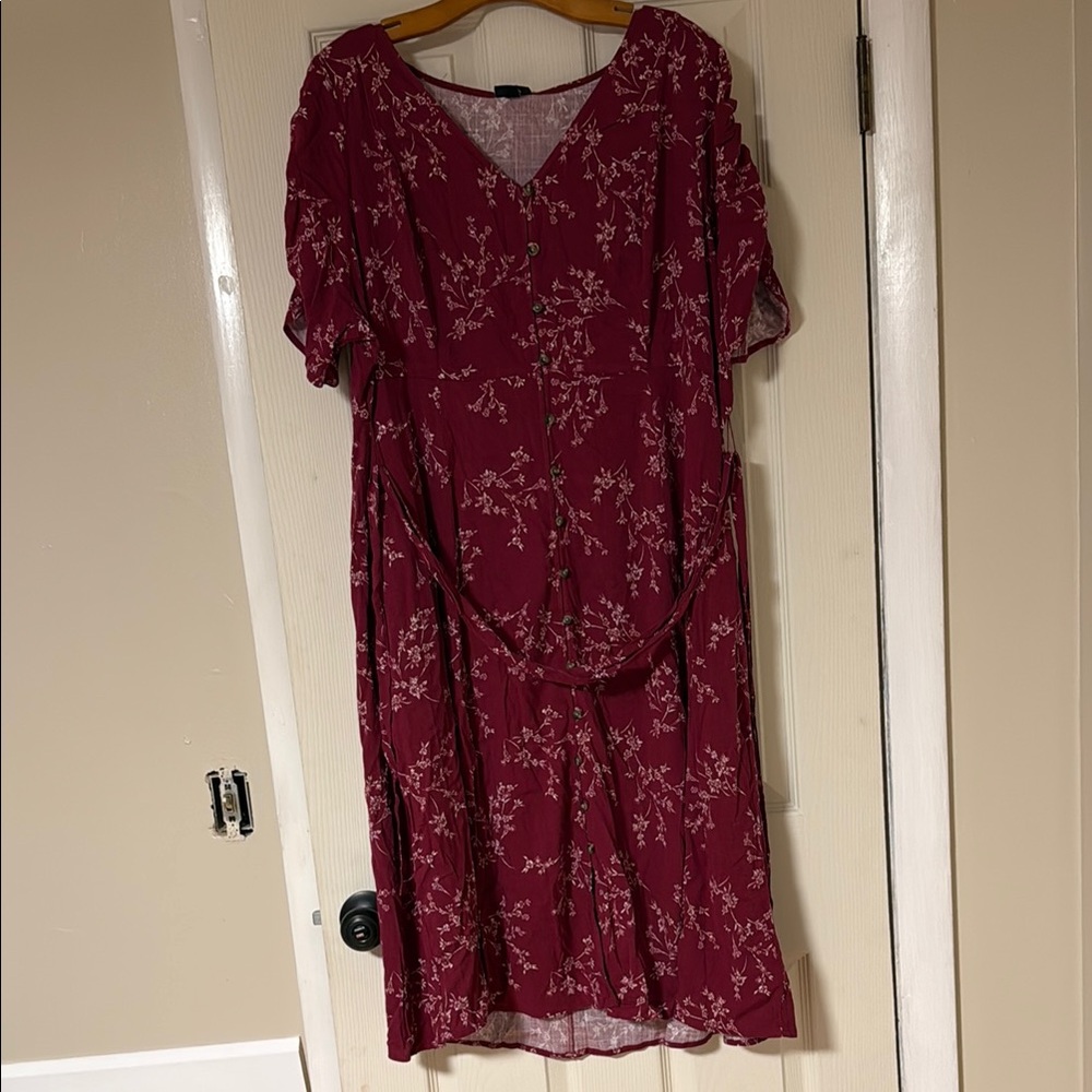 Floral Burgundy Dress